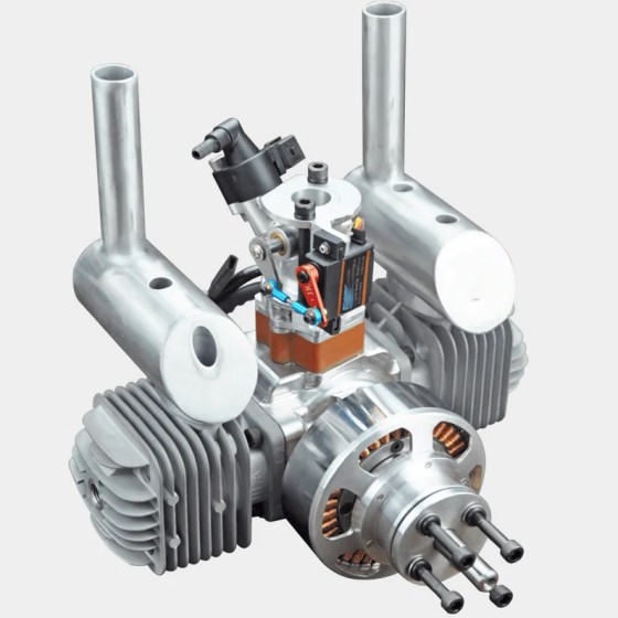 Original DLA 64CC Electrified Starting Double Cylinder Heavy Lift Drone Motors EFI CNC In-line Airplane Model Aircraft UAV DIY